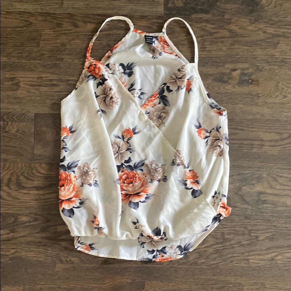 🖤3/$10 SHEIN White Camisole Asymmetrical Relaxed Sleeveless Top